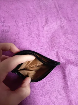 Monedero/Cartera Pequeña Negra Piel Serpiente