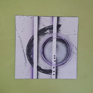 Cuadro abstracto blanco y morado