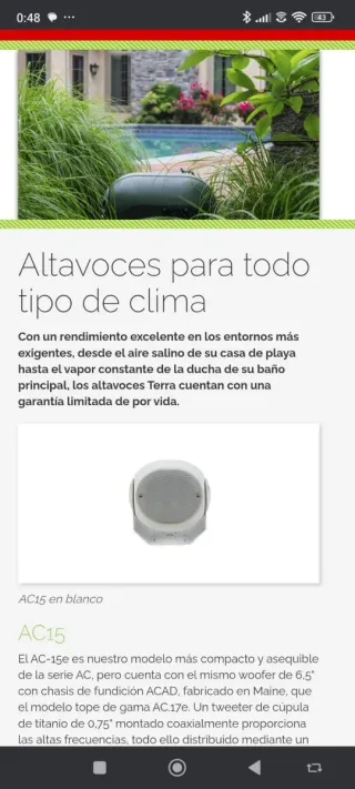 TERRA ALTAVOCES PARA EXTERIORES  ALTA GAMA.