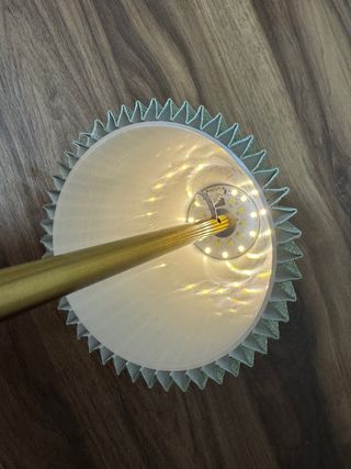 juego de 2 lámparas de mesa verde y dorada