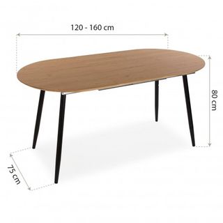 Mesa Comedor Extensible Doinyo Madera Negra