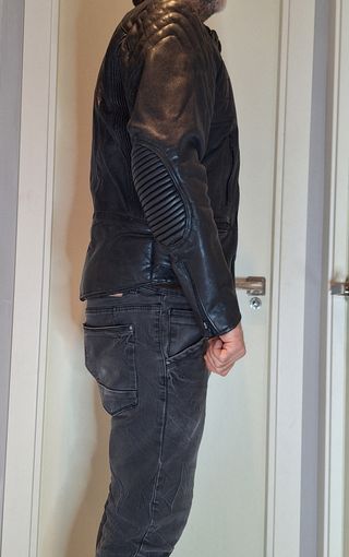 Chaqueta Clásica Motorista Piel Negra
