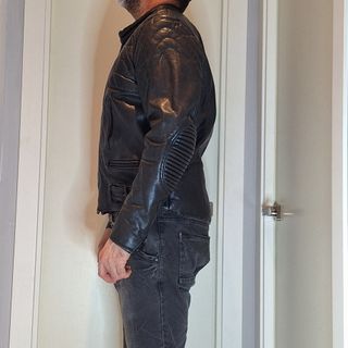Chaqueta Clásica Motorista Piel Negra