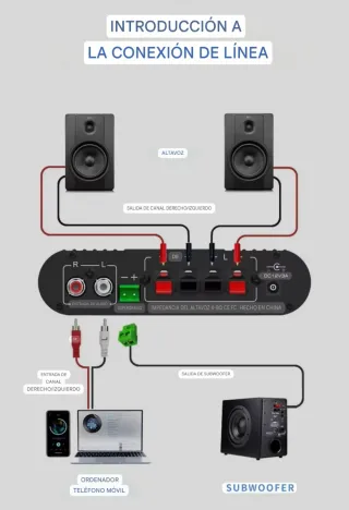 Amplificador de audio LEPY con Subwoofer y Control
