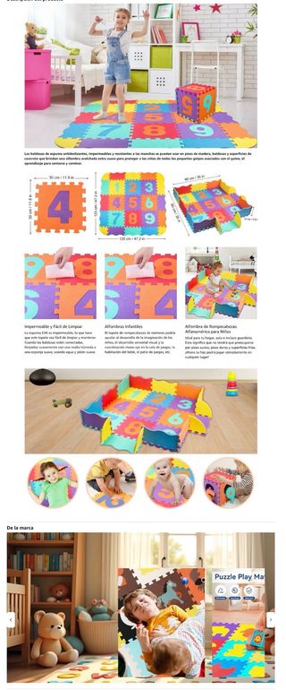 NUEVO! Alfombra Puzzle Niños 120x120cm