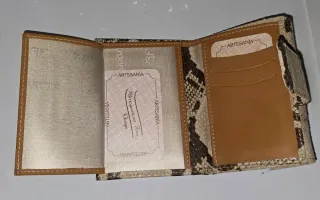 Cartera Piel Ubrique Beige/Marrón Auténtica