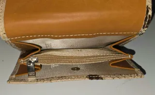 Cartera Piel Ubrique Beige/Marrón Auténtica