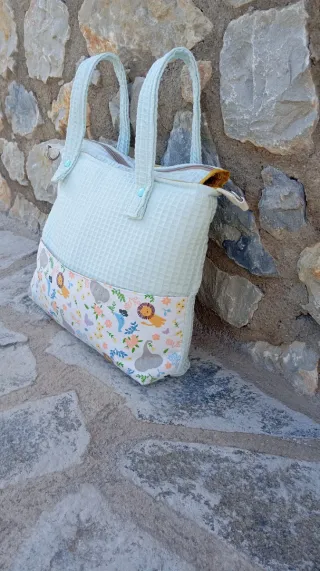 Bolso Carro Bebé Hecho a Mano Tela Wafle