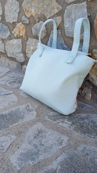 Bolso Carro Bebé Hecho a Mano Tela Wafle