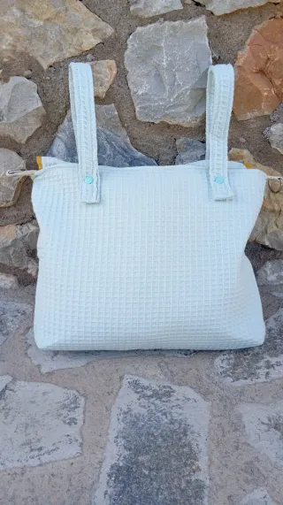 Bolso Carro Bebé Hecho a Mano Tela Wafle