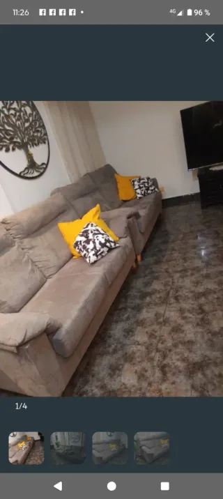 Sofá de tela beige 2