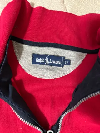 Polo Ralph Lauren Sudadera Roja Media Cremallera