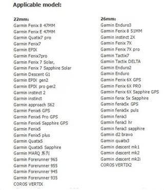 Correa para Garmin Fenix 26mm Naranja