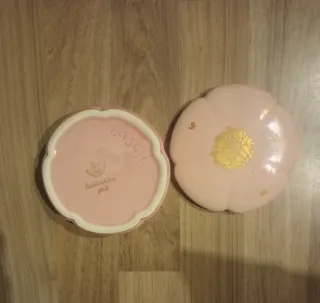 Joyero vintage cerámica flor dorado