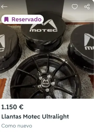 Llantas Motec 19 + Michelin PS4-S  más de 300 km/h