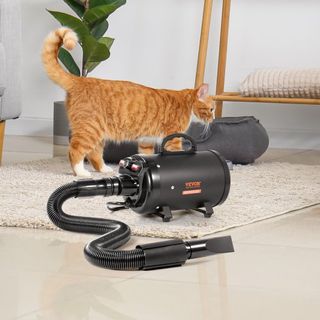 Secador de Perros, Secador de Pelo para Mascotas de 2000W/2.7HP, Secador de Pelaje para Mascotas con Velocidad y Control de Temperatura Ajustables, Secador de Pelo para Mascotas con 4 Boquillas y ...