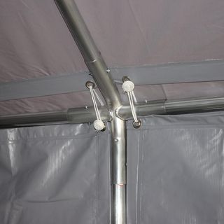 Tenda da garage per feste 8x4m con porte a cerniera, gazebo da giardino con pannelli rimovibili per patio e giardino, per auto, moto, biciclette, grigio scuro