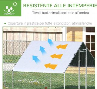Gallinero Exterior Con Estructura Galvanizada Y Red Hexagonal, Gallinero Para Gallinas Ponedoras Con Cubierta De Tela Impermeable Para 16-24 Pollos, Patos Y Conejos, 3X8X2M