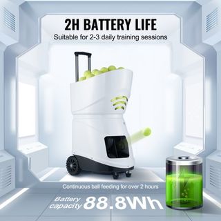 Máquina de Pelotas de Tenis, Lanzador Automático de Pelotas de Tenis Portátil, Lanzador de Práctica de Tenis de 150 Pelotas, 5 Motores con Múltiples Modos de Ejercicio, Más de 2 Horas de Juego, Ba...