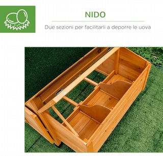 Gallinero Impermeable de Jardín en Madera 150X100X96.5 Cm