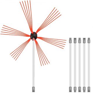 Barras flessibili per la pulizia dei camini, kit di pulizia 6 m, kit di pulizia camini Sooteater in nylon con testina spazzola flessibile