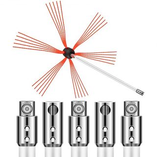 Barras flessibili per la pulizia dei camini, kit di pulizia 6 m, kit di pulizia camini Sooteater in nylon con testina spazzola flessibile
