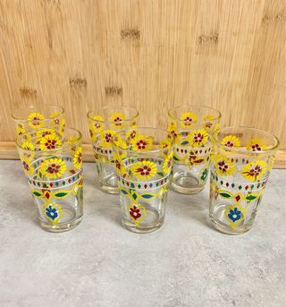 6 Vasos Té Vidrio Multicolor - Marruecos