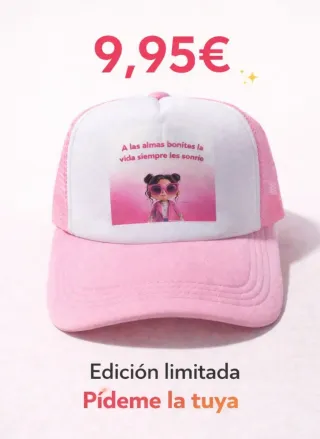 Gorra rosa y blanca con estampado