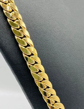 Cadena Cubana Oro 18 kilates con circonitas 60 cm