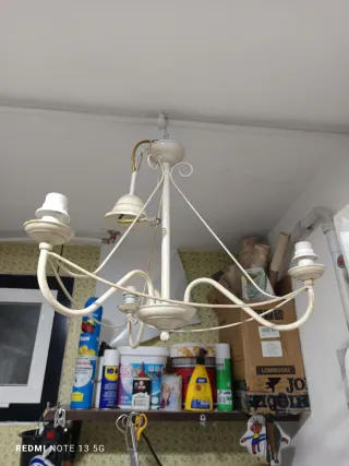 Lámpara colgante metal beige