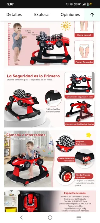 Tacatá para bebé con diseño de coche