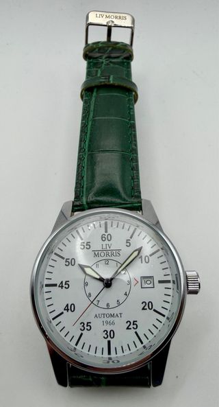 Orologio Liv Morris Automatico Nuovo Verde Argento