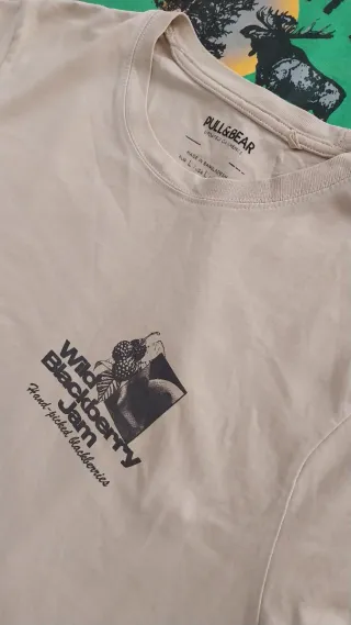 Camiseta Pull&Bear, Algodón, Talla L