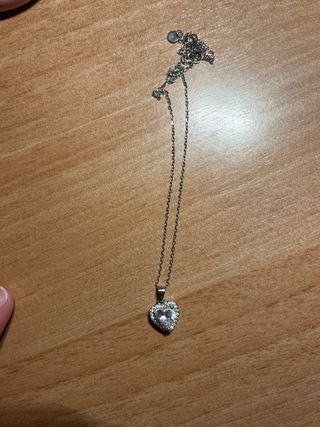 Collar Corazón Brillante Plata