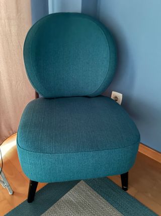 Butaca azul de tela