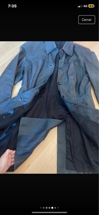 Levita de cuero negra