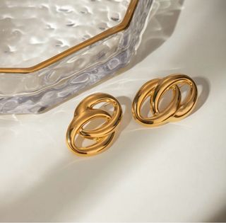 Pendientes Aro Acero Inoxidable Bañado Oro