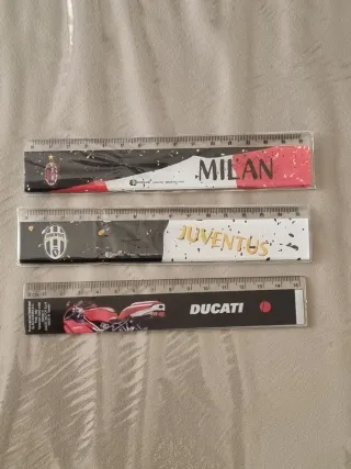 Set 3 Righelli Scuola Milan Juventus Ducati