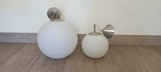 Lámparas colgantes esféricas cristal blanco mate