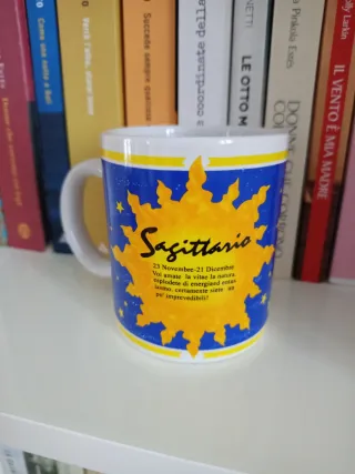 Tazza Sagittario Ceramica Blu Giallo