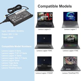 NEGSAIY Cargador 230W 20V 11.5A Lenovo Slim Tip