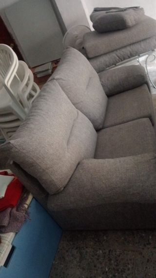 Sofá 3+2 plazas tela beige/gris