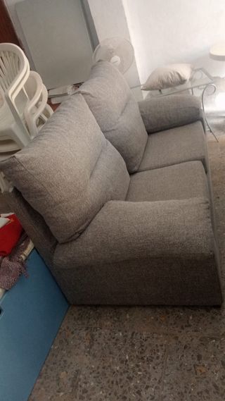 Sofá 3+2 plazas tela beige/gris