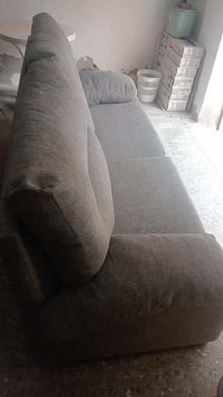 Sofá 3+2 plazas tela beige/gris