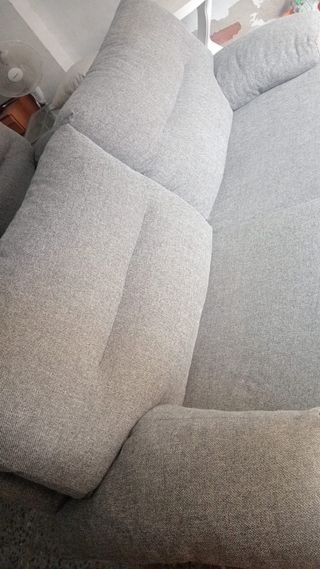 Sofá 3+2 plazas tela beige/gris