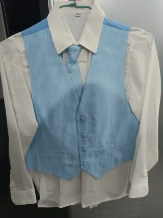 Traje de Comunión Niño Azul y Blanco