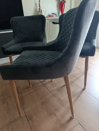 Juego de 4 sillas de comedor grises