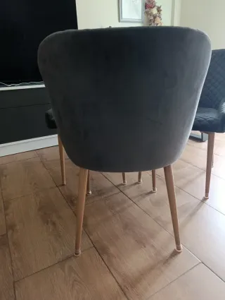 Juego de 4 sillas de comedor grises
