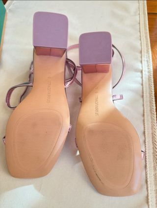 Sandali Stradivarius rosa metallizzato