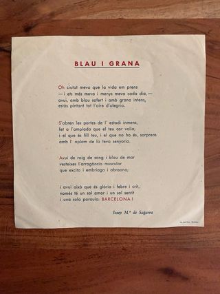 Disco Camp Nou Inauguración 1957